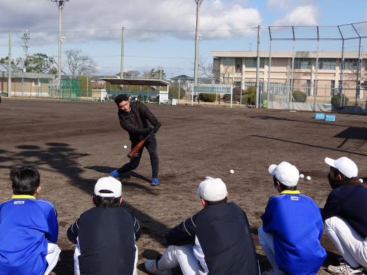 中学生バッティング教室の様子